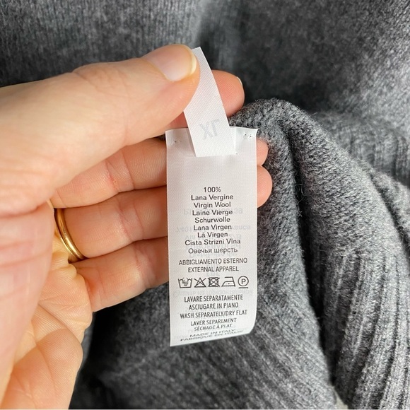 Fradi 100% Virgin‎ Wool Super Soft Hooded Pullover Sweatshirt Gray Size XL (NWT) - Picture 4 of 5